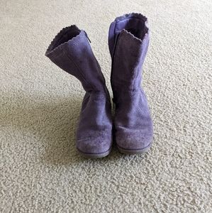 Purple suede boots for girls